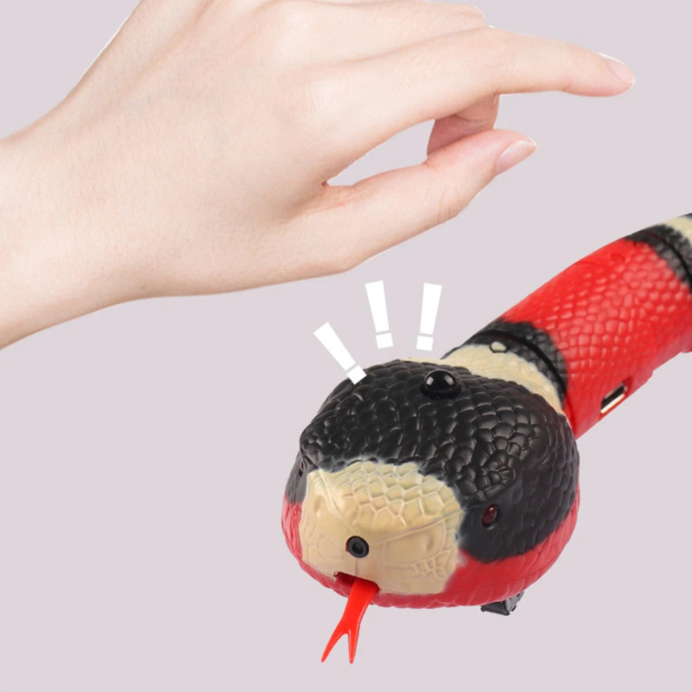 Smart Sensing Snake – Rechargeable Interactive Moving Cat Toy with Obstacle Detection & Escape Motion