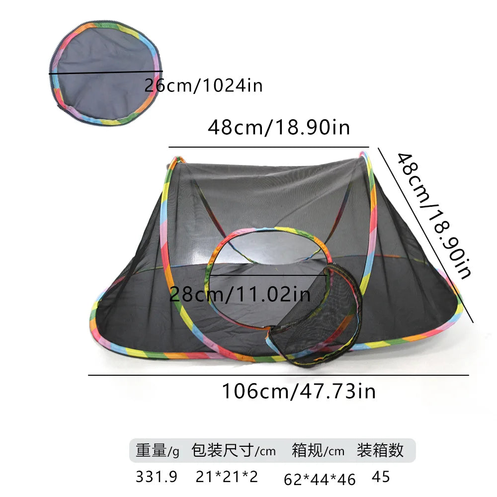Portable Foldable Cat Tunnel & Tent Set – Large Play Space for Cats, Rabbits, Guinea Pigs & Small Pets