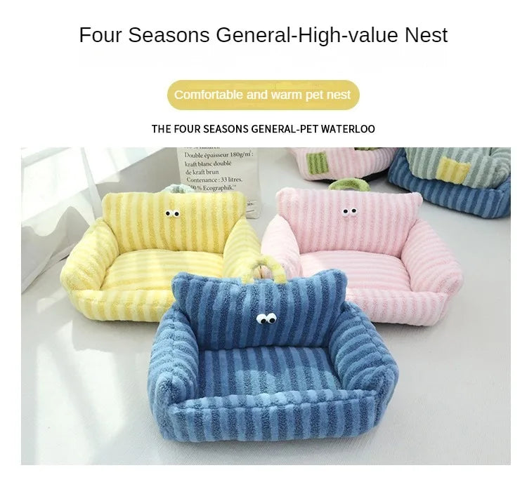 Winter Warm Puppy Sofa Bed – Cozy Cat & Dog Kennel Nest with Cushion Mat