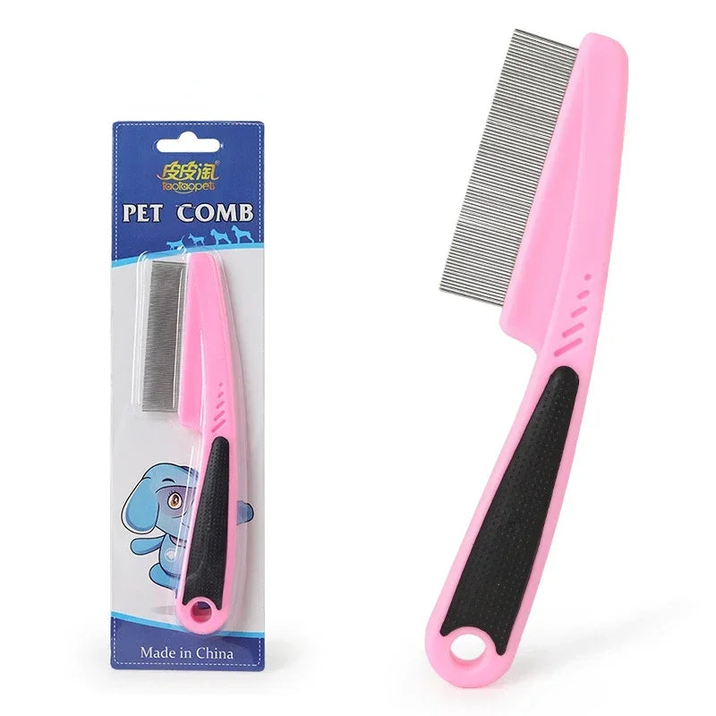 Stainless Steel Flea Comb – Close-Tooth Grooming Tool for Cats & Dogs