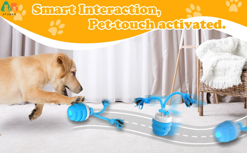 ATUBAN Interactive Dog Toy Ball – Rechargeable Smart Moving Ball for Active Play & Boredom Relief