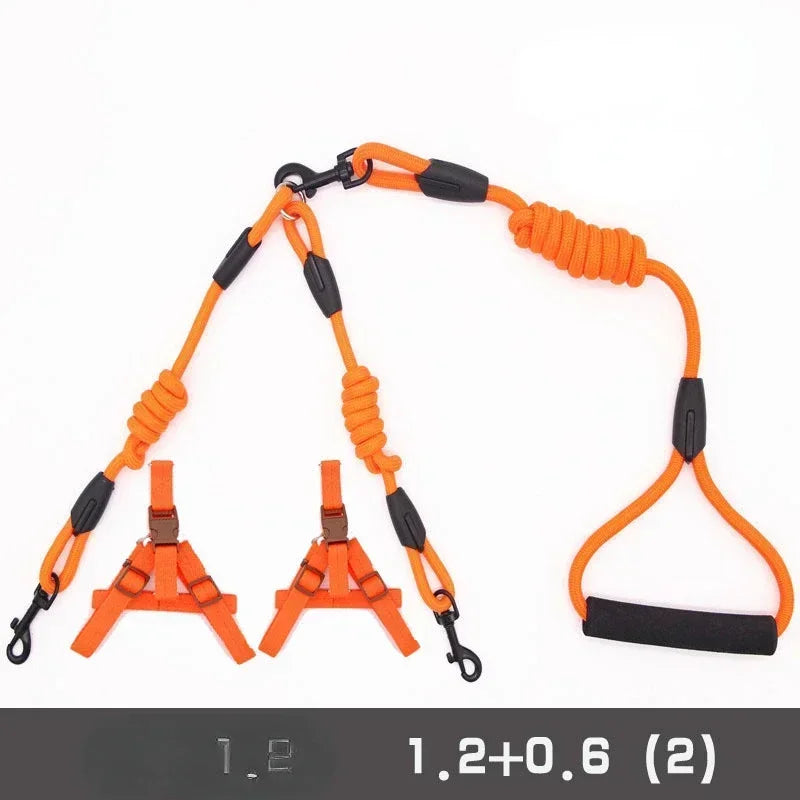 Double Dog Leash Coupler – No-Tangle Nylon Lead for Small Dogs Like Chihuahuas