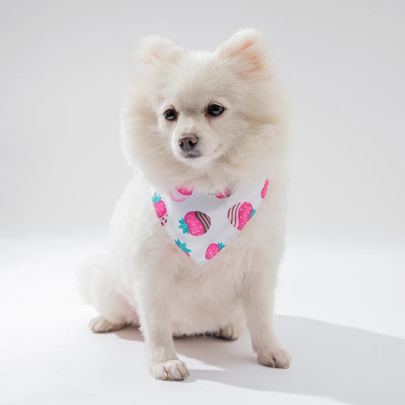 Adjustable Cotton Plaid Dog Bandana – Washable Pet Scarf with Bowtie Collar for Large Dogs & Cats