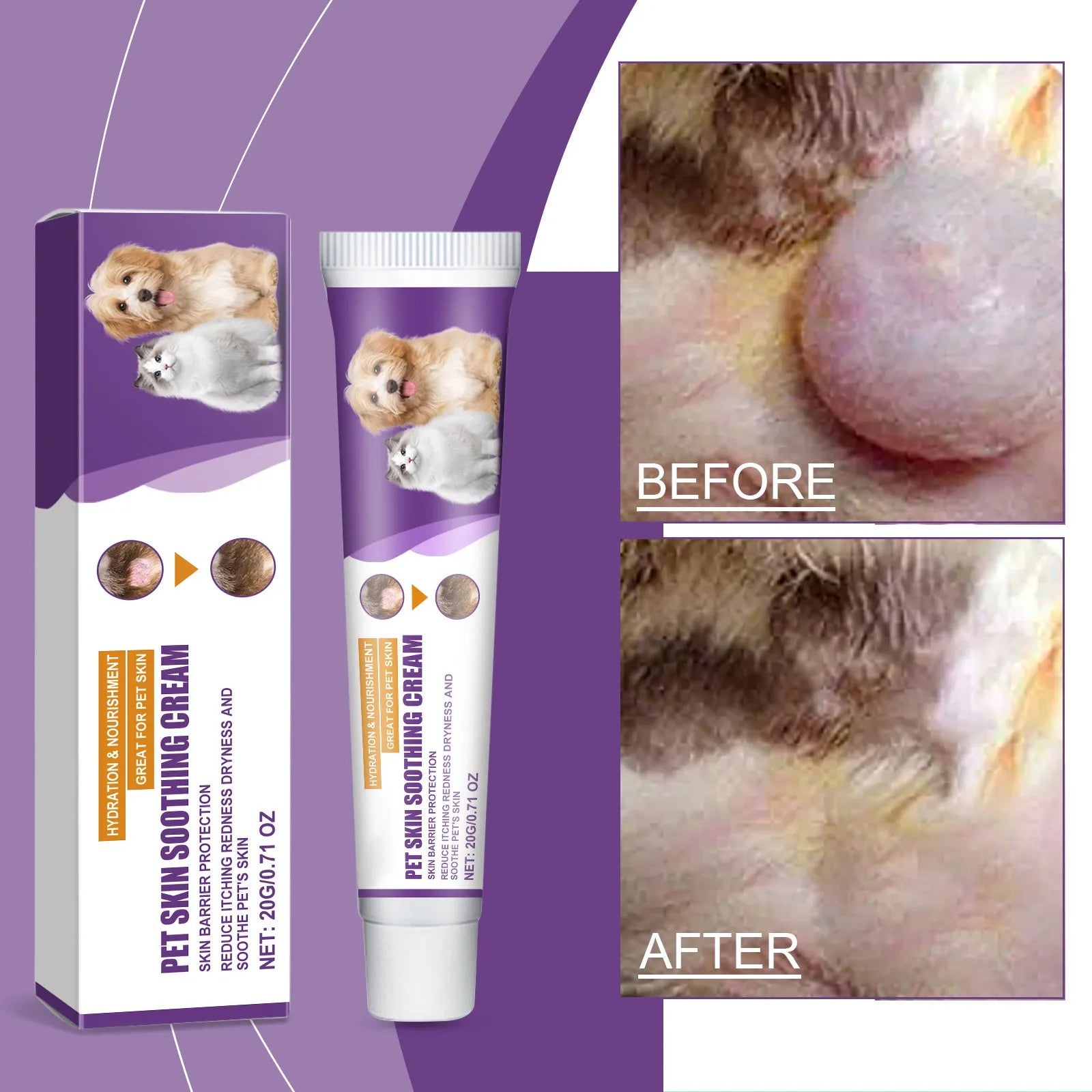 Pet Skin Care Cream – Itchy Skin Relief & Soothing Balm for Dogs & Cats