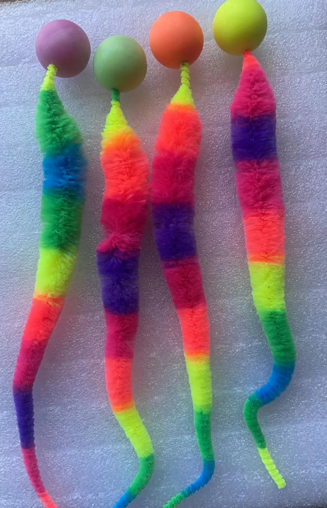 Colorful Elastic Caterpillar Cat Toy – Interactive Bouncing Teaser for Indoor Play