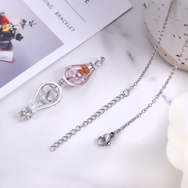 Hollow Teardrop Keepsake Urn Necklace for Ashes – Openwork Memorial Locket Pendant