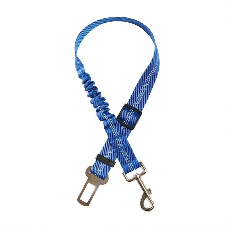 Adjustable Reflective Dog Car Seat Belt – Elastic Nylon Safety Lead for Small & Large Dogs