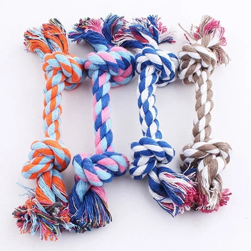Colorful Double Knot Dog Toy – Durable Chew & Teething Rope for Small to Large Dogs