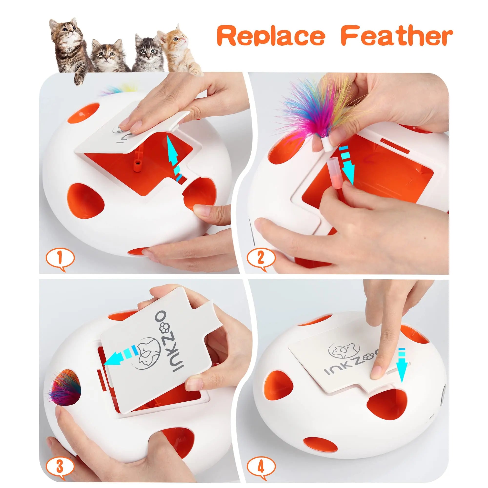 INKZOO Interactive Cat Toy – Smart Whack-A-Mole Kitten Toy with 7 Holes, Automatic Mouse Game for Indoor Cats