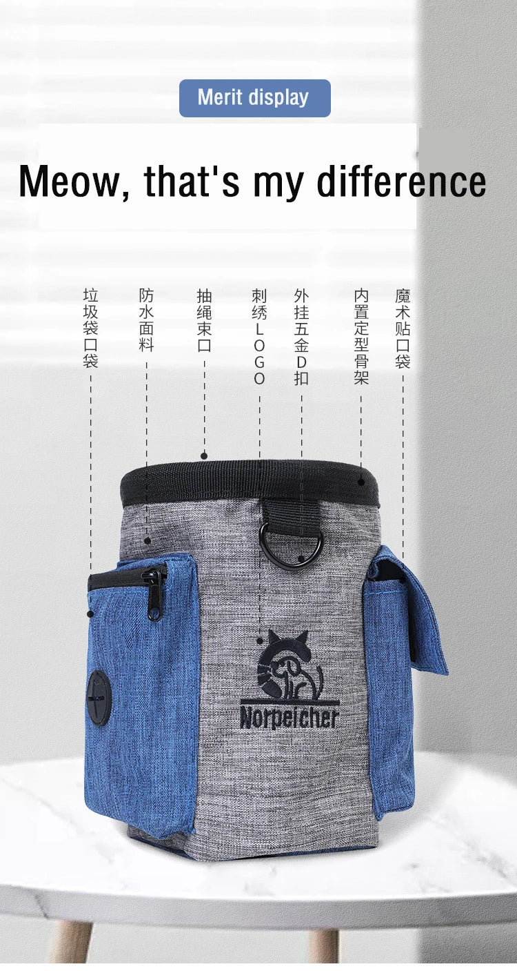 Dog Training Waist Bag – Multi-Functional Outdoor Treat Pouch with Fanny Pack Design for Pet Training, Walking & Rewards