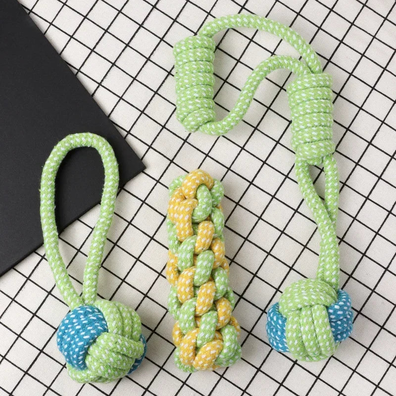 Dog Rope Toy with Ball – Small Dog Chew & Teeth Cleaning Toy, Interactive Puppy Training Play Toy