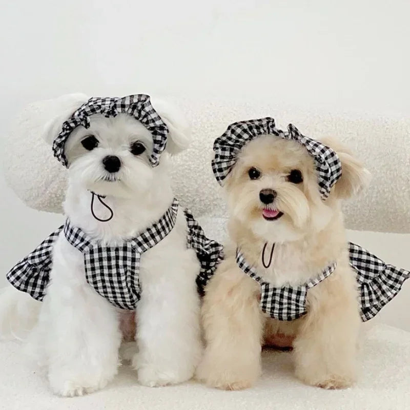 Pet Plaid Dress – Summer Suspender Skirt for Small Dogs & Cats, Cute Princess Outfit