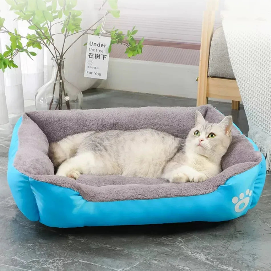 4 Styles Plush Pet Sofa Bed – Removable Washable Cover & Waterproof Upholstery for Dogs & Cats (All Seasons)