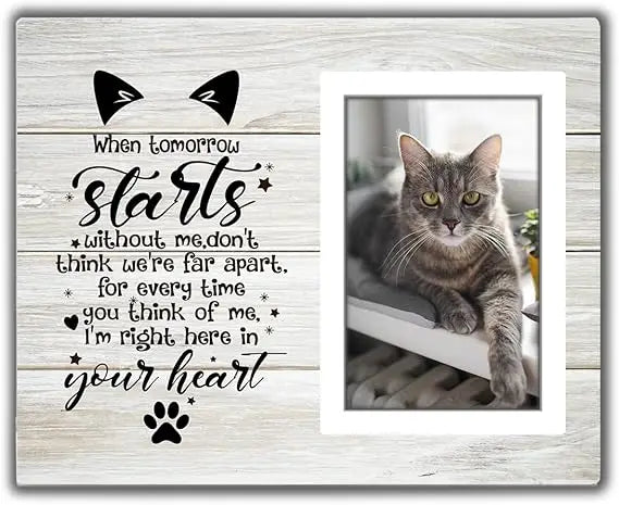 Cat Memorial Picture Frame – 4x6 Pet Loss Sympathy Gift & Memory Keepsake for Cats
