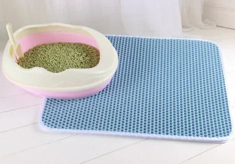 Double-Layer Waterproof Cat Litter Mat – Non-Slip, Washable Trap Pad with Bonus Gift
