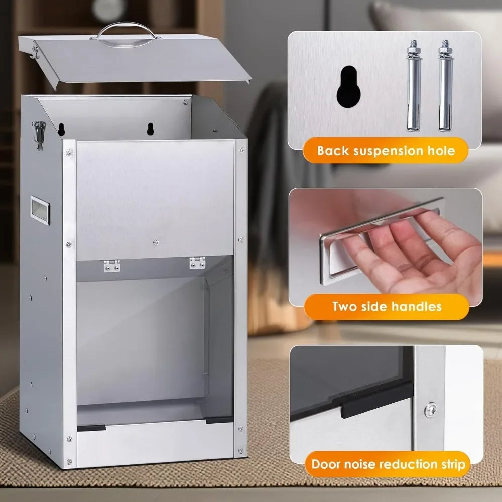 Automatic Dog Feeder – 25lbs Large Capacity Stainless Steel Gravity Pet Feeder for Large Breeds