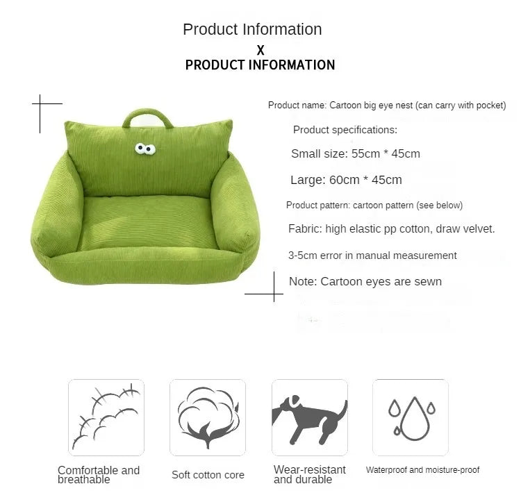 Winter Warm Puppy Sofa Bed – Cozy Cat & Dog Kennel Nest with Cushion Mat