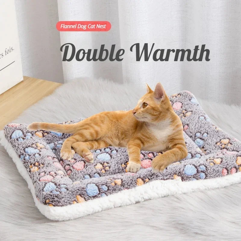 Double-Sided Plush Pet Mat β Reversible Sleeping Bed Cushion for Cats & Small Dogs