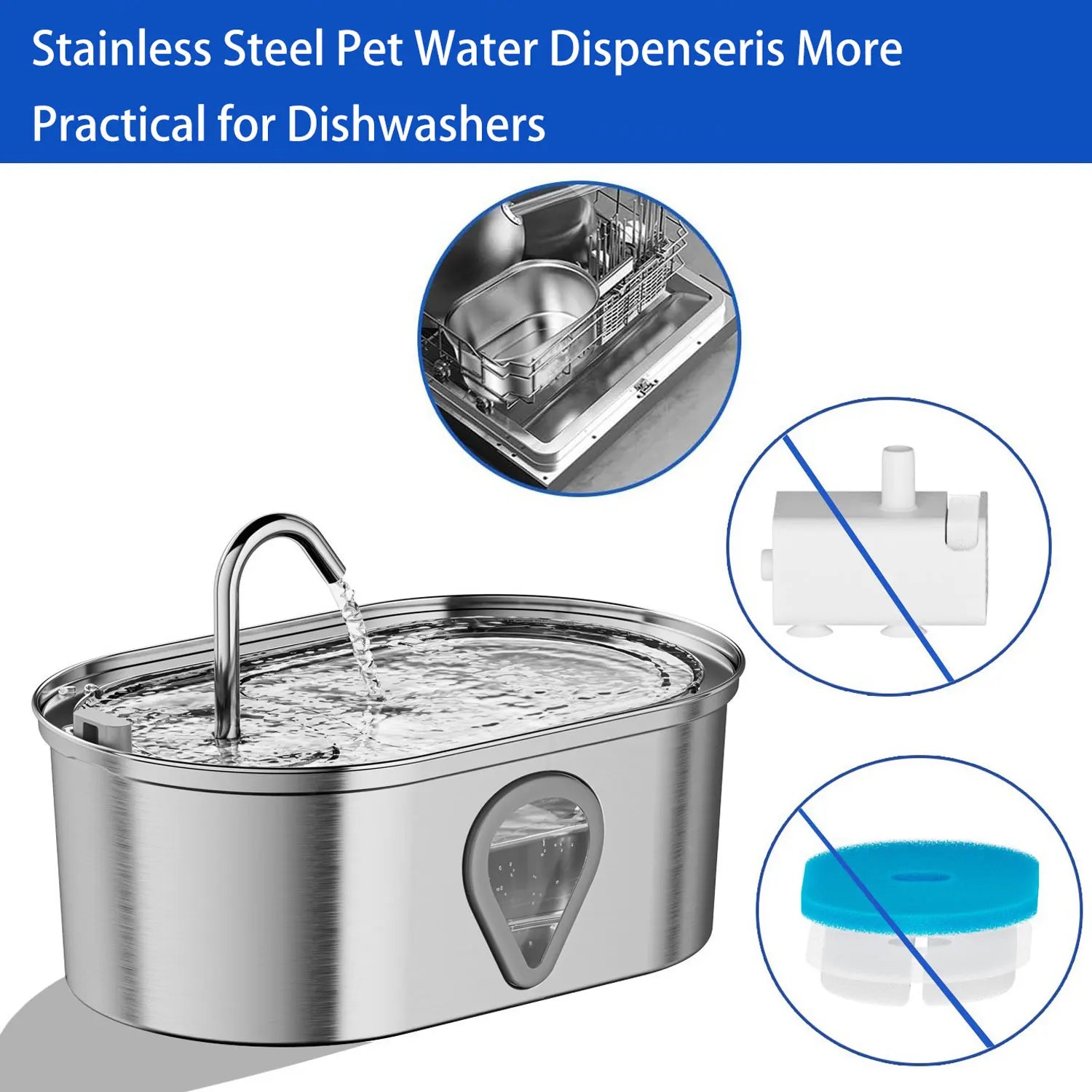 Stainless Steel Pet Water Fountain – Automatic USB Electric Cat & Dog Feeder, Quiet Pump, Smart Drinking Bowl with Filter