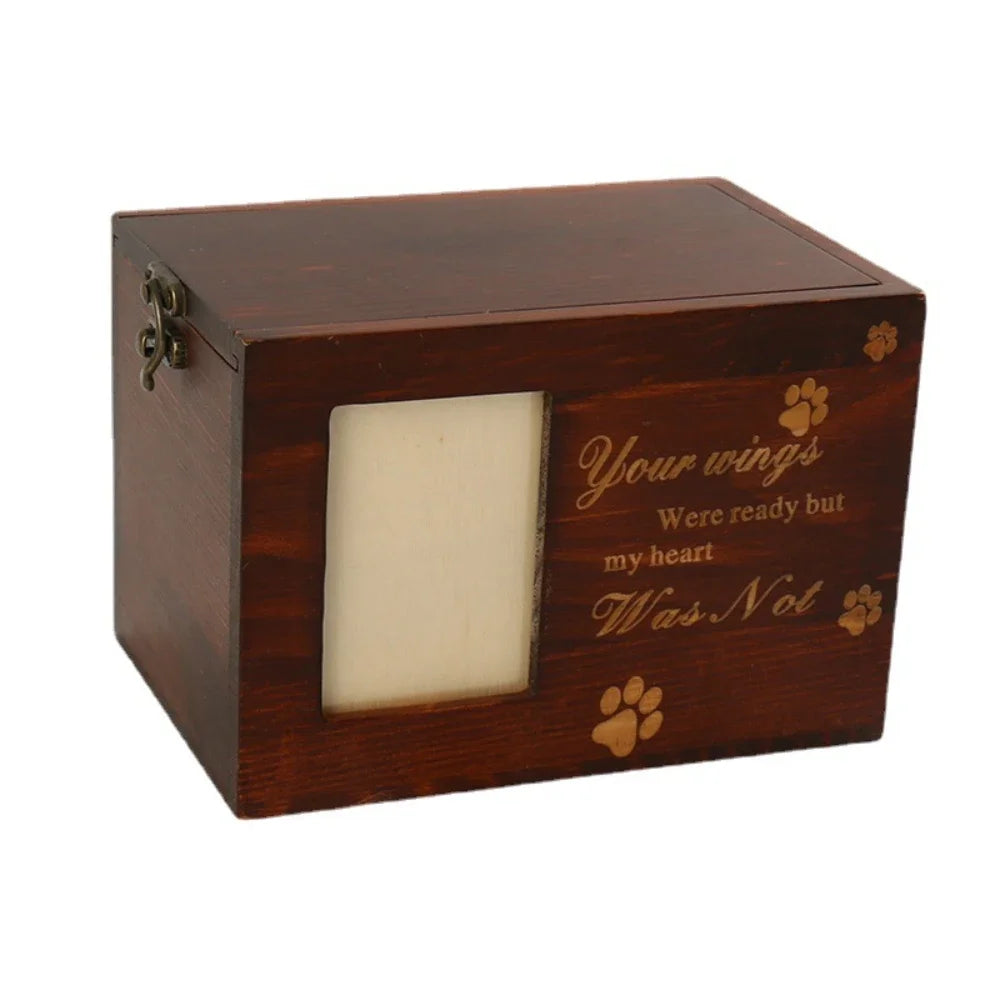 Solid Wood Pet Urn for Dogs & Cats – Handcrafted Memorial Urn with Removable Lid
