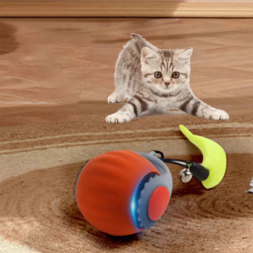 Interactive Cat Toy Ball – USB Rechargeable Automatic Rolling Self-Rotating Ball, Anti-Depression Toy for Indoor Cats