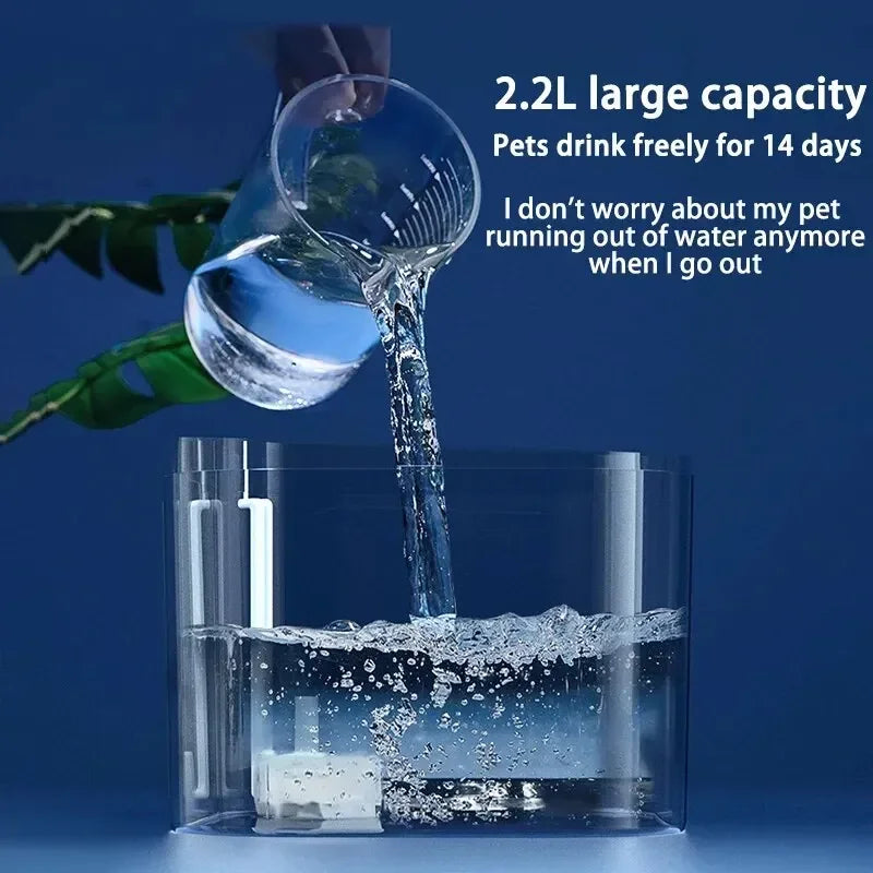 Quiet Cat Ear Design Pet Water Fountain – Automatic Recirculating Drinking Dispenser with USB Electric Pump & Filter
