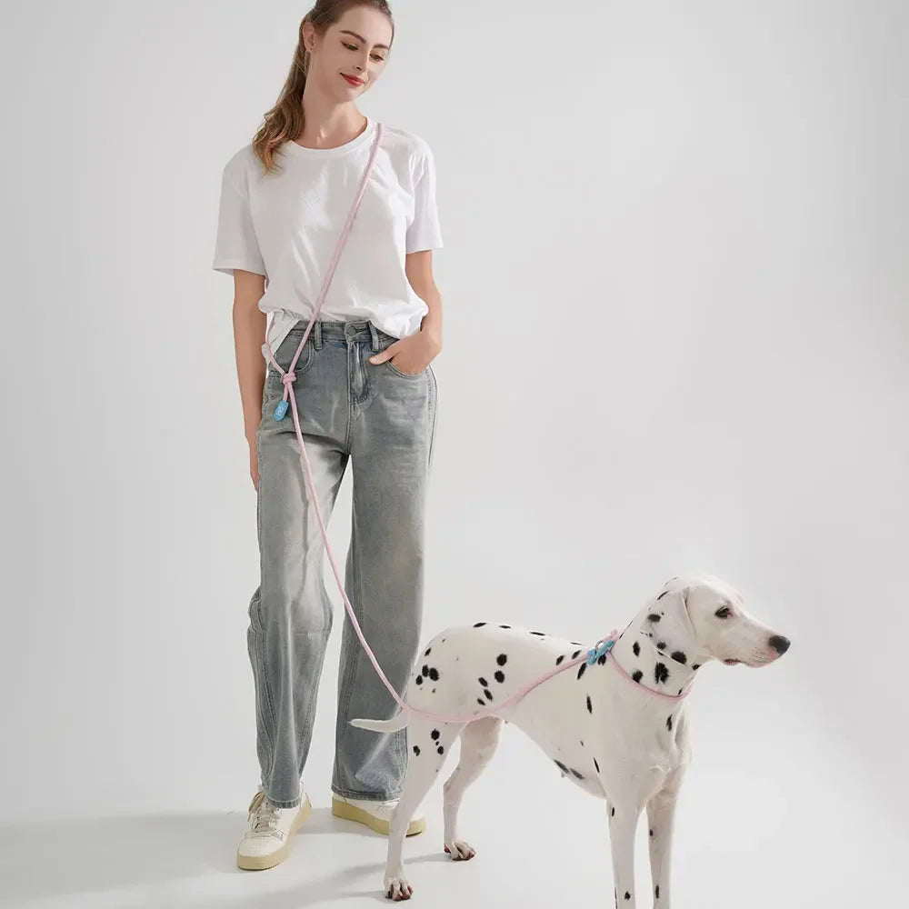 Hands-Free Dog Running Leash with Waist Belt and Adjustable Harness