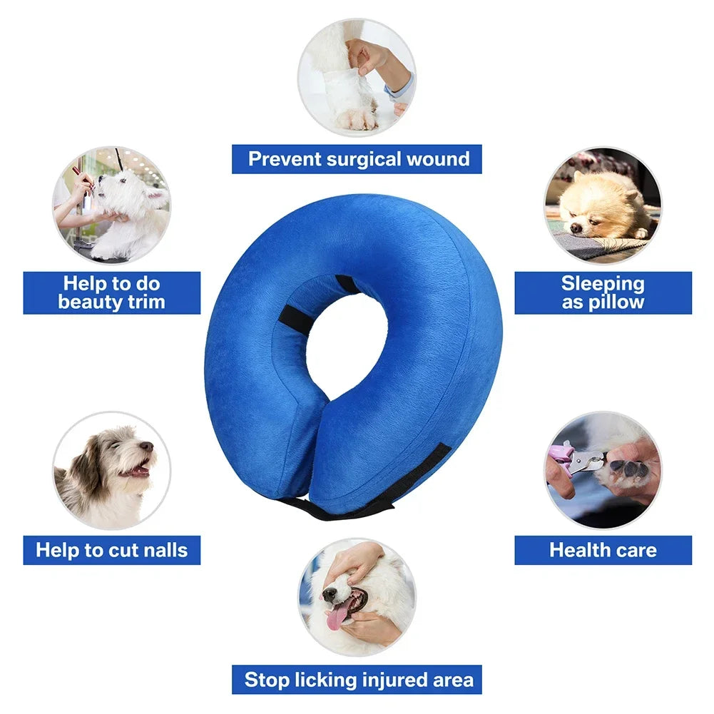 Inflatable Dog Recovery Collar – Soft Protective Cone for Dogs & Cats