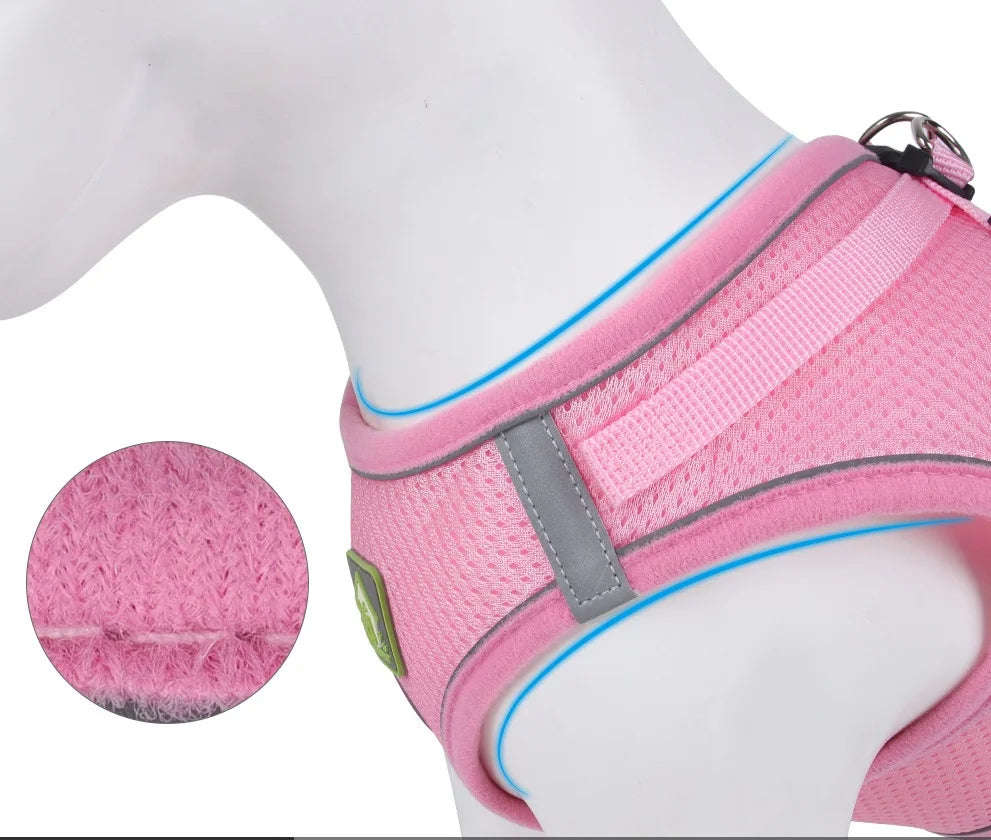 Reflective Pet Harness and Leash Set – No Pull Dog Vest with Breathable Mesh for Dogs & Cats