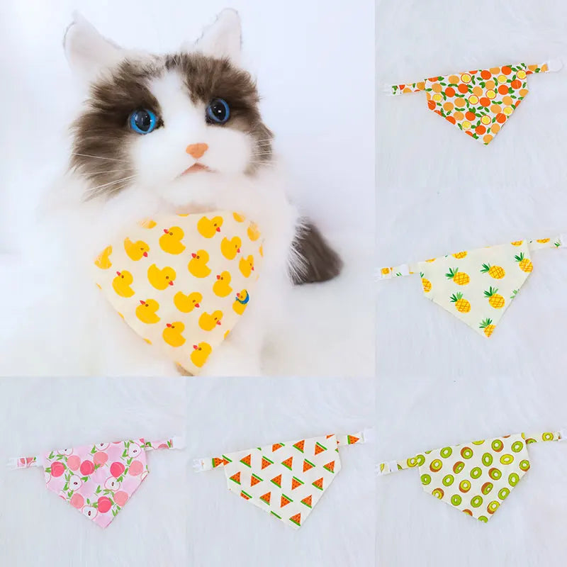 Adjustable Cotton Plaid Dog Bandana – Washable Pet Scarf with Bowtie Collar for Large Dogs & Cats