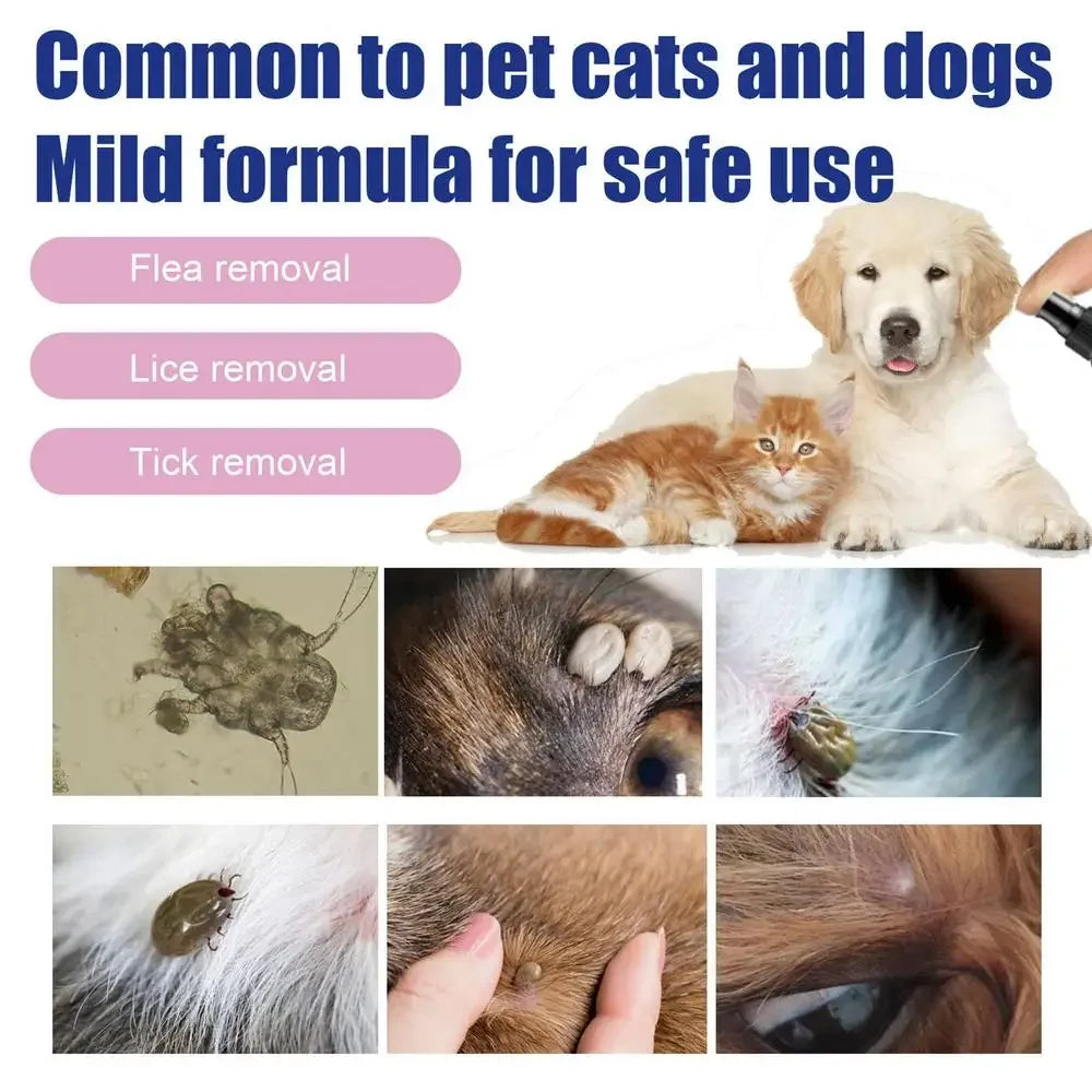 100ml Anti-Flea & Tick Drops – Safe Insecticide Treatment for Dogs & Cats