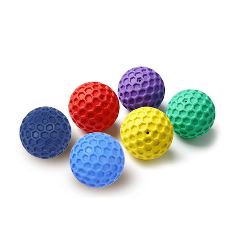 Bite-Resistant Honeycomb Ball Dog Toy – Interactive Rolling Toy with Sound for Teeth Cleaning & Chewing