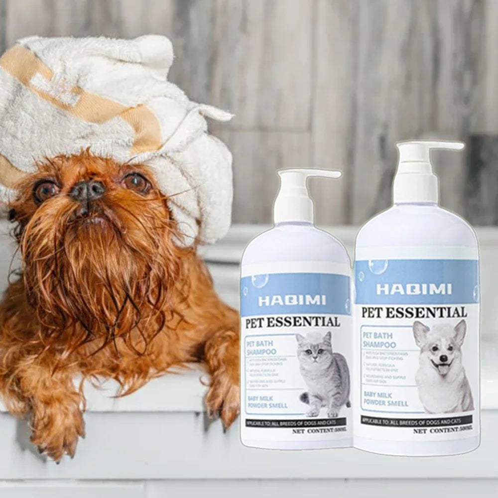 500ml Pet Bath Shampoo for Cats & Dogs – Gentle Cleansing Shower Gel | Deodorizing, Anti-Itch Formula with Long-Lasting Scent