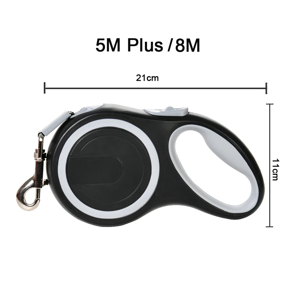8m Retractable Dog Leash – Extendable Training Traction Belt for Small & Large Dogs, Cats, Pugs, and Labradors