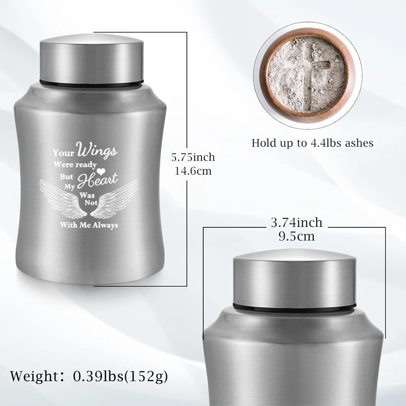 Large Decorative Stainless Steel Cremation Urn for Human or Pet Ashes – Memorial Keepsake Urn