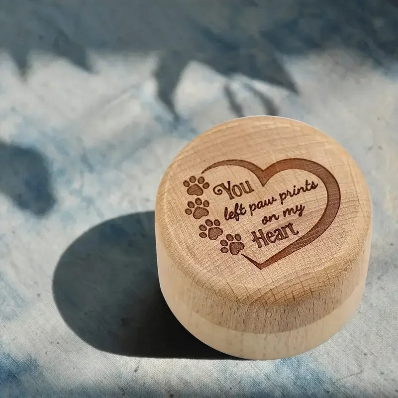 Wooden Pet Hair & Memory Keepsake Box – Durable Memorial Box for Dog & Cat Hair, Teeth & Ashes
