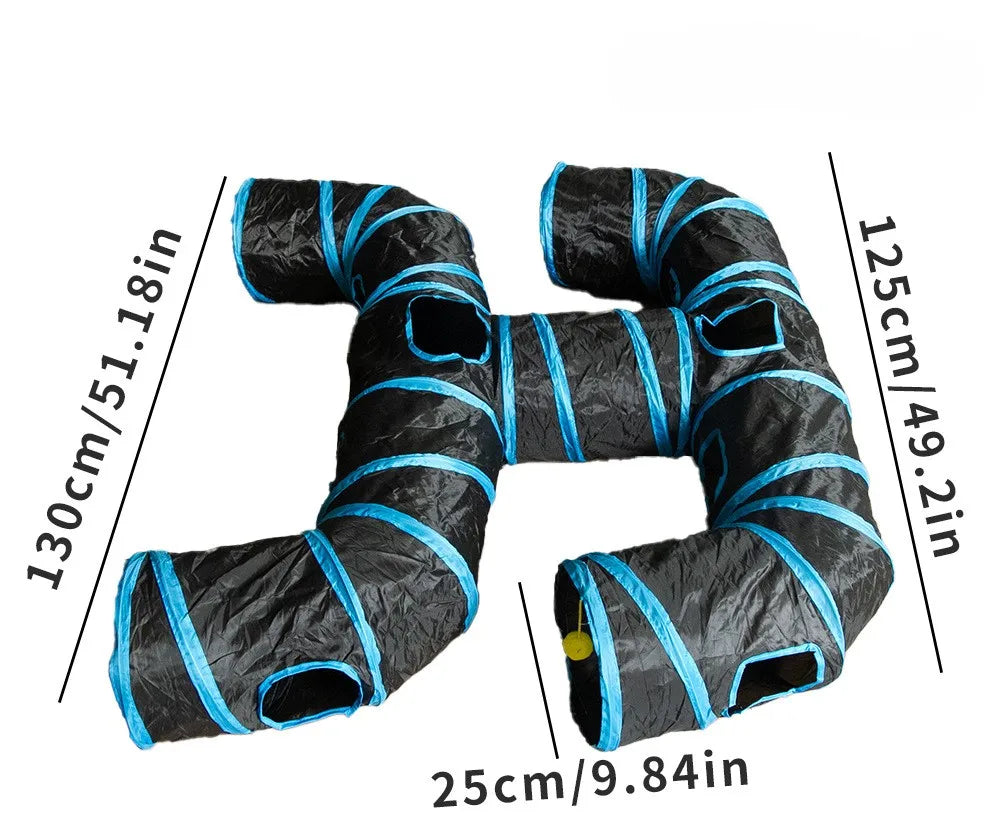 Portable Foldable Cat Tunnel & Tent Set – Large Play Space for Cats, Rabbits, Guinea Pigs & Small Pets