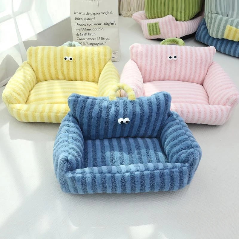 Winter Warm Puppy Sofa Bed – Cozy Cat & Dog Kennel Nest with Cushion Mat