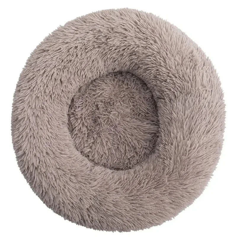 Round Plush Pet Bed – 40–90cm Super Soft Dog & Cat Bed, Winter Warm Sleeping Nest