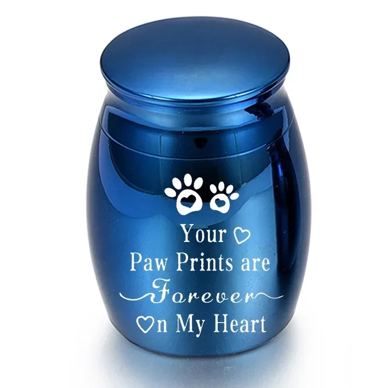 Metal Pet Urn – Decorative Keepsake Urn for Dog, Cat & Bird Ashes, Portable Memorial Cremation Urn