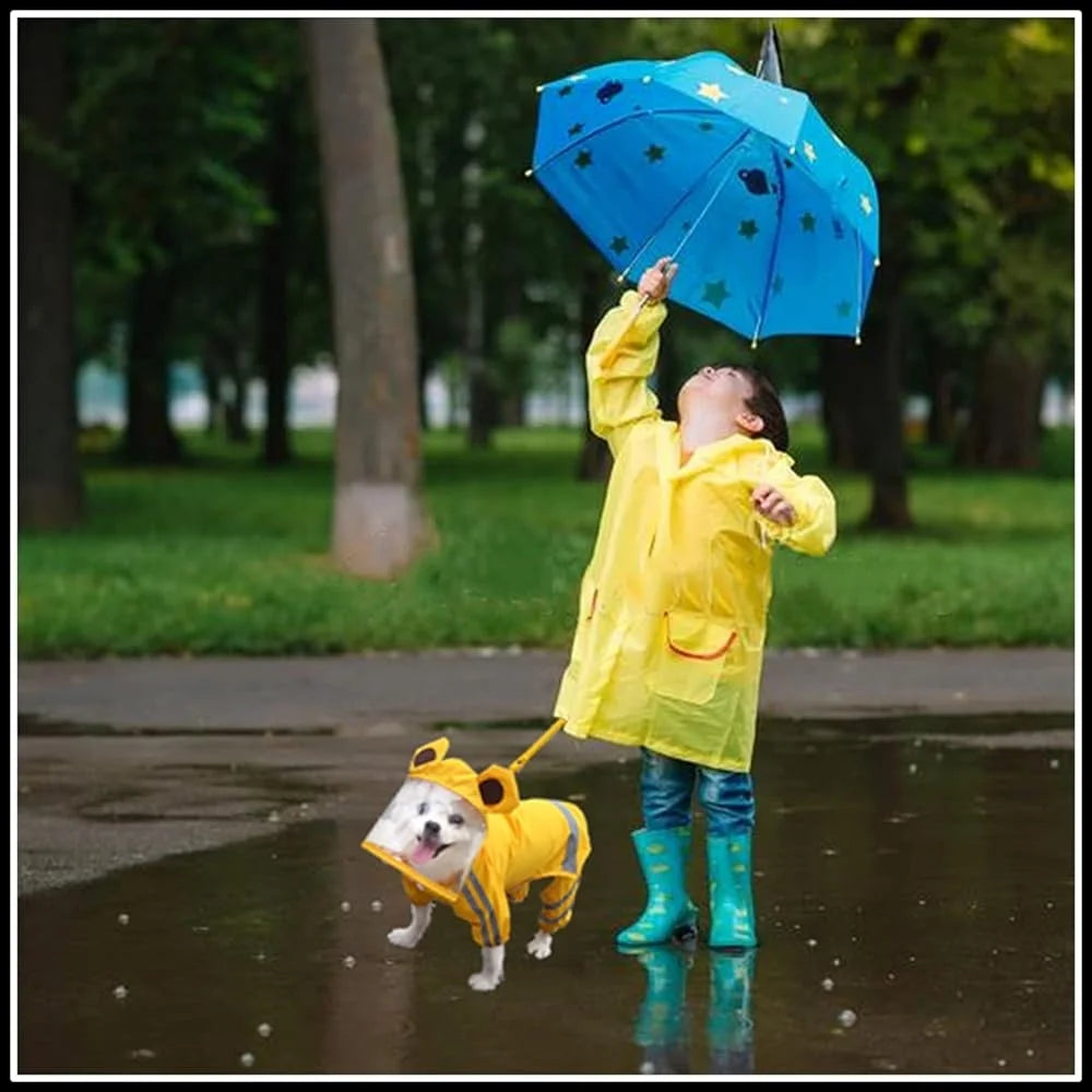 Waterproof Reflective Dog Rain Jacket Poncho with Leash Hole – Medium Dogs