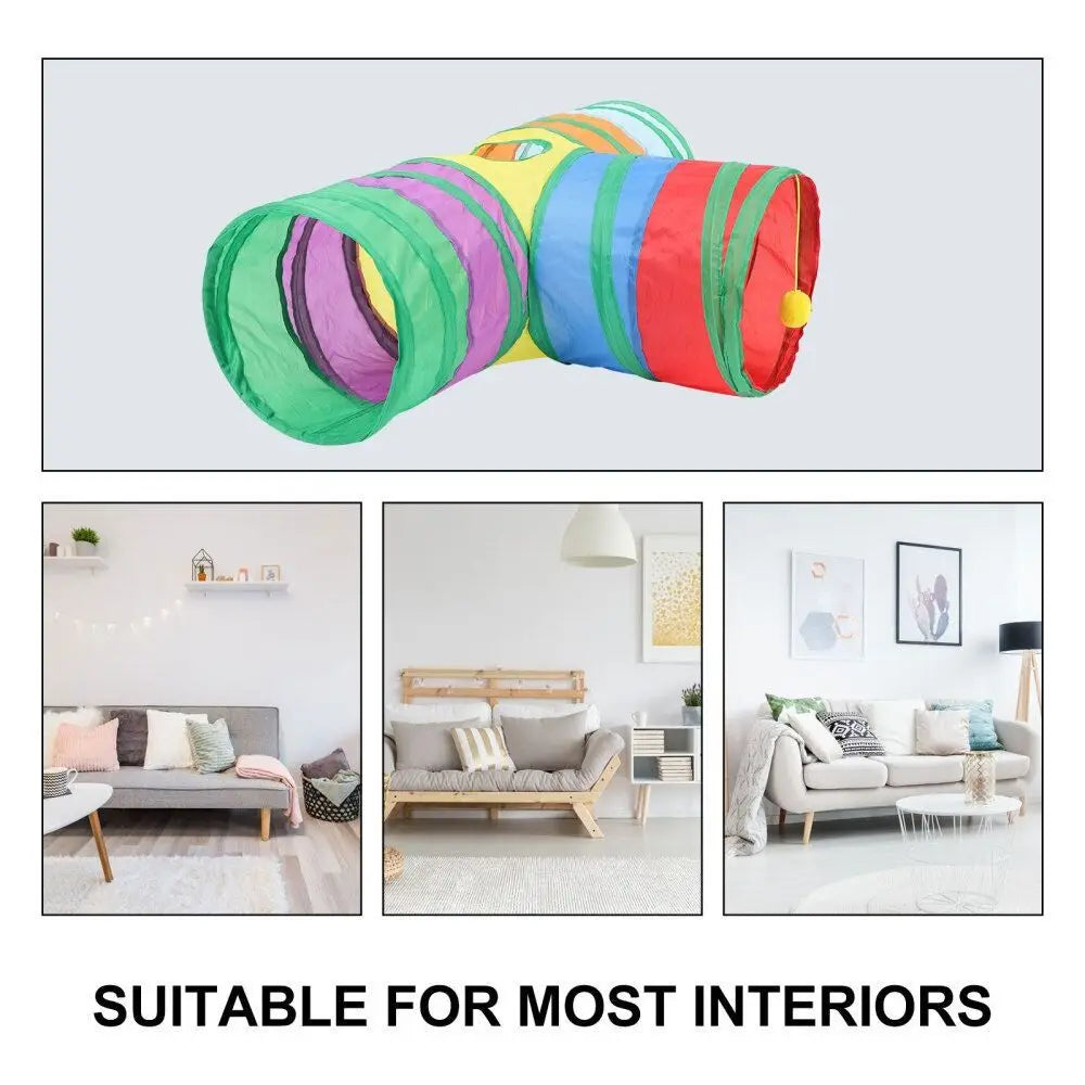 Collapsible Cat Play Tunnel – Foldable Tunnel for Hamsters, Gerbils, Rats & Small Pets