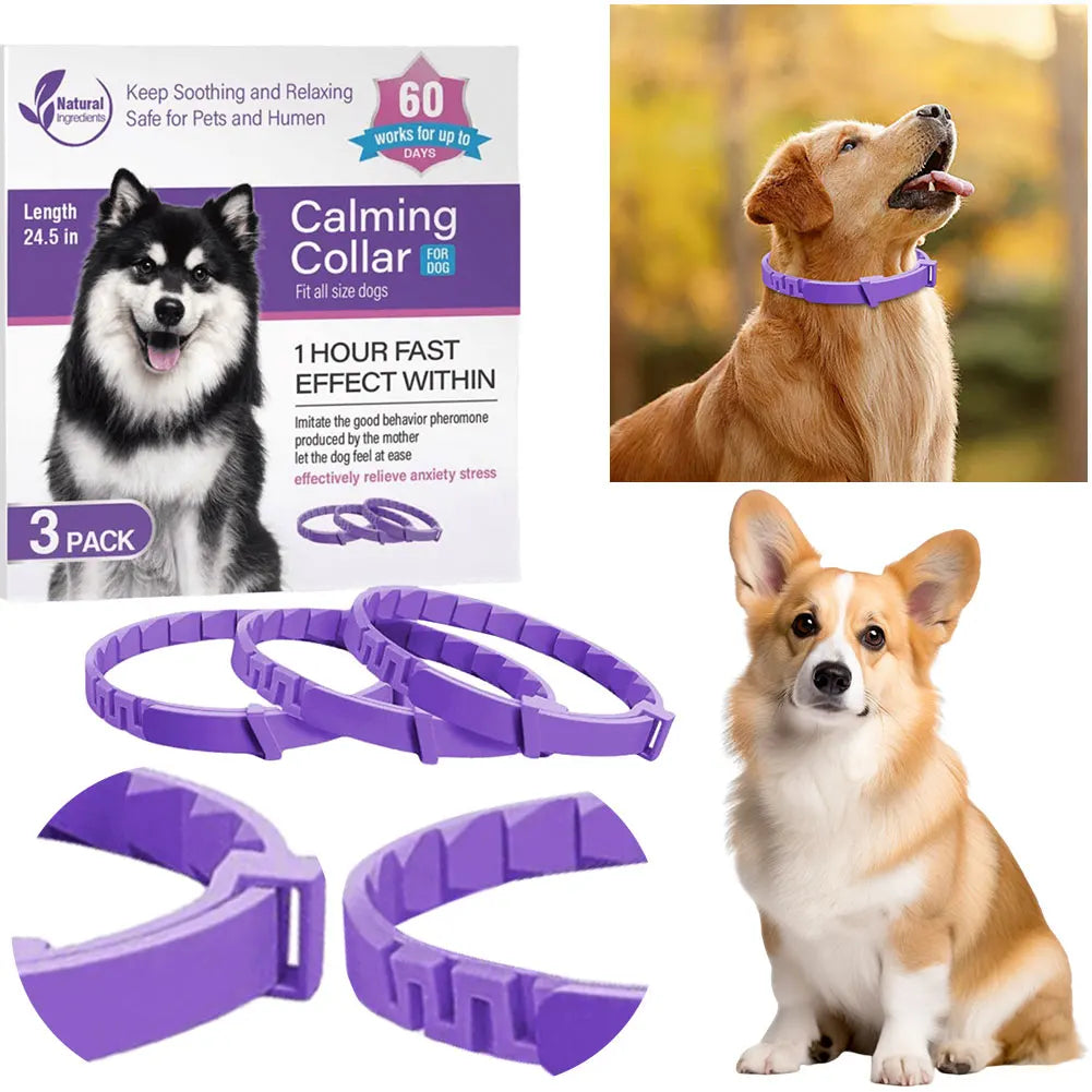 3/4 Pack Pet Calming Collars – Natural Anxiety Relief for Cats & Dogs