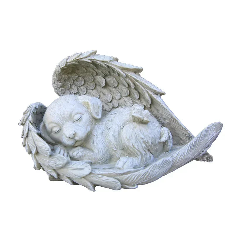 Personalized Pet Memorial Stone – Angel Dog or Cat Resin Tombstone Ornament