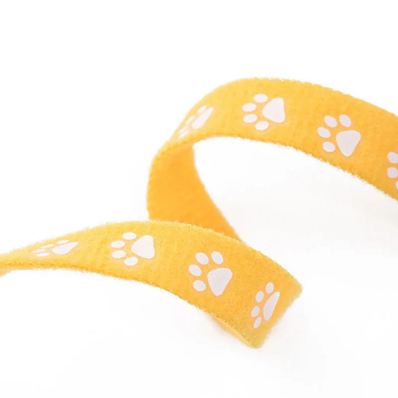 6/12PCS Newborn Puppy & Kitten Identification Collars – Adjustable Footprint Pattern Whelping Collars for Pet Classification