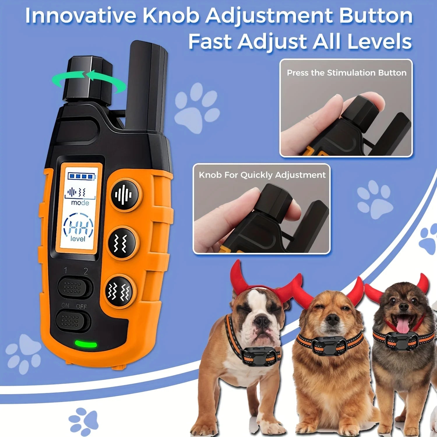 3300Ft Electric Dog Training Collar with Remote – Waterproof Shock & Vibration Behavior Trainer for Dogs 5–120 lbs