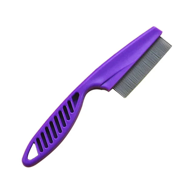Pet Flea & Tick Remover Comb – Stainless Steel Grooming Brush for Dogs & Cats | Lice Repellent & Hair Cleaner Tool