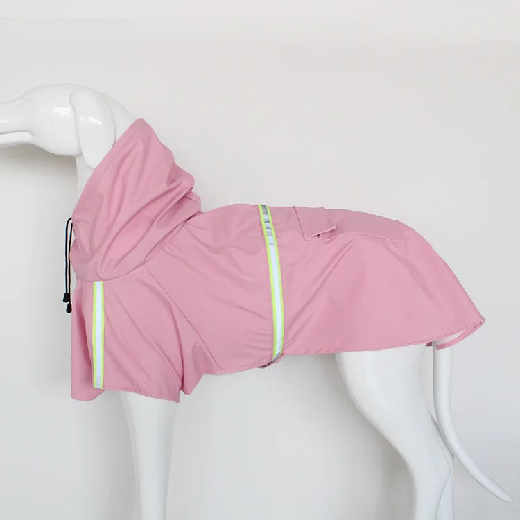 Waterproof Dog Raincoat – Hooded Reflective Cloak for Large Dogs