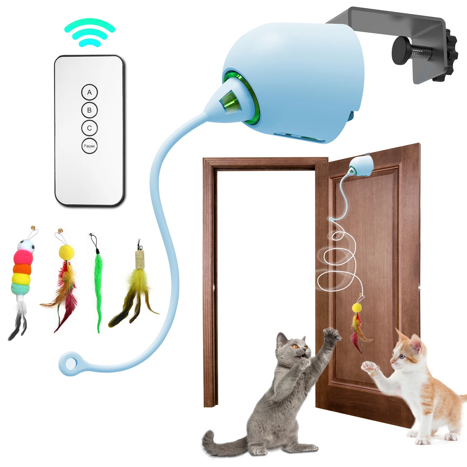 INKZOO Interactive Cat Toy – Smart Whack-A-Mole Kitten Toy with 7 Holes, Automatic Mouse Game for Indoor Cats