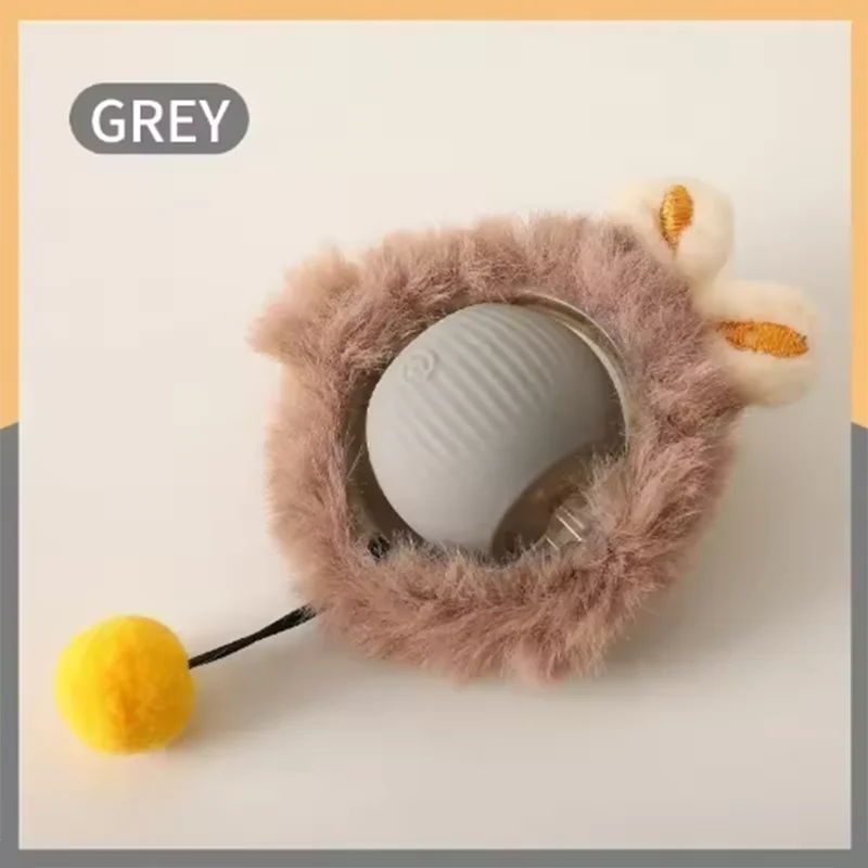 Rechargeable Cat Interactive Ball Toy – Automatic Rolling Ball with Tail for Smart Play